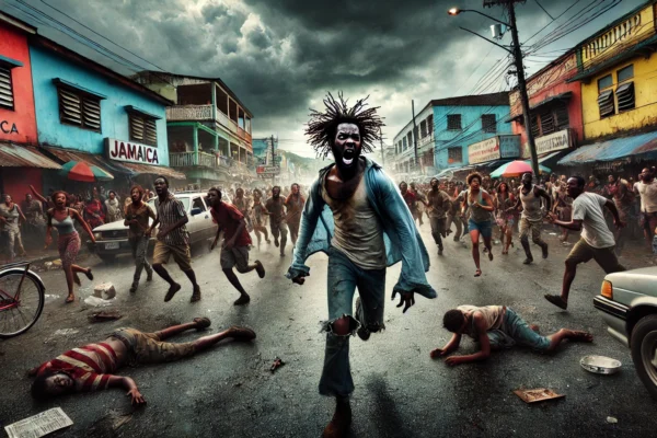 Shocking Chaos Unleashed: A Crazed Man Triggers Panic in Jamaican Streets!