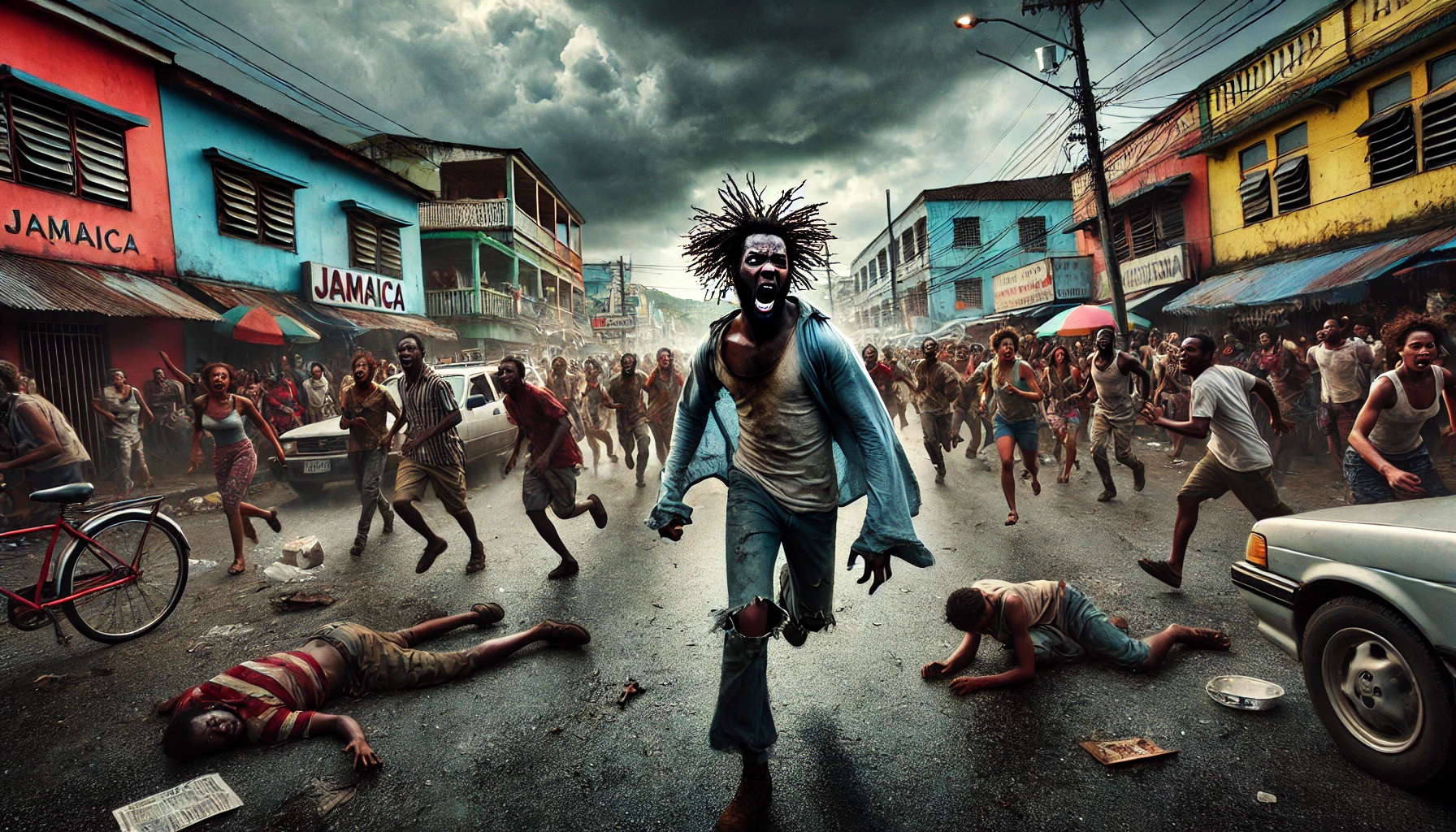 Shocking Chaos Unleashed: A Crazed Man Triggers Panic in Jamaican Streets!